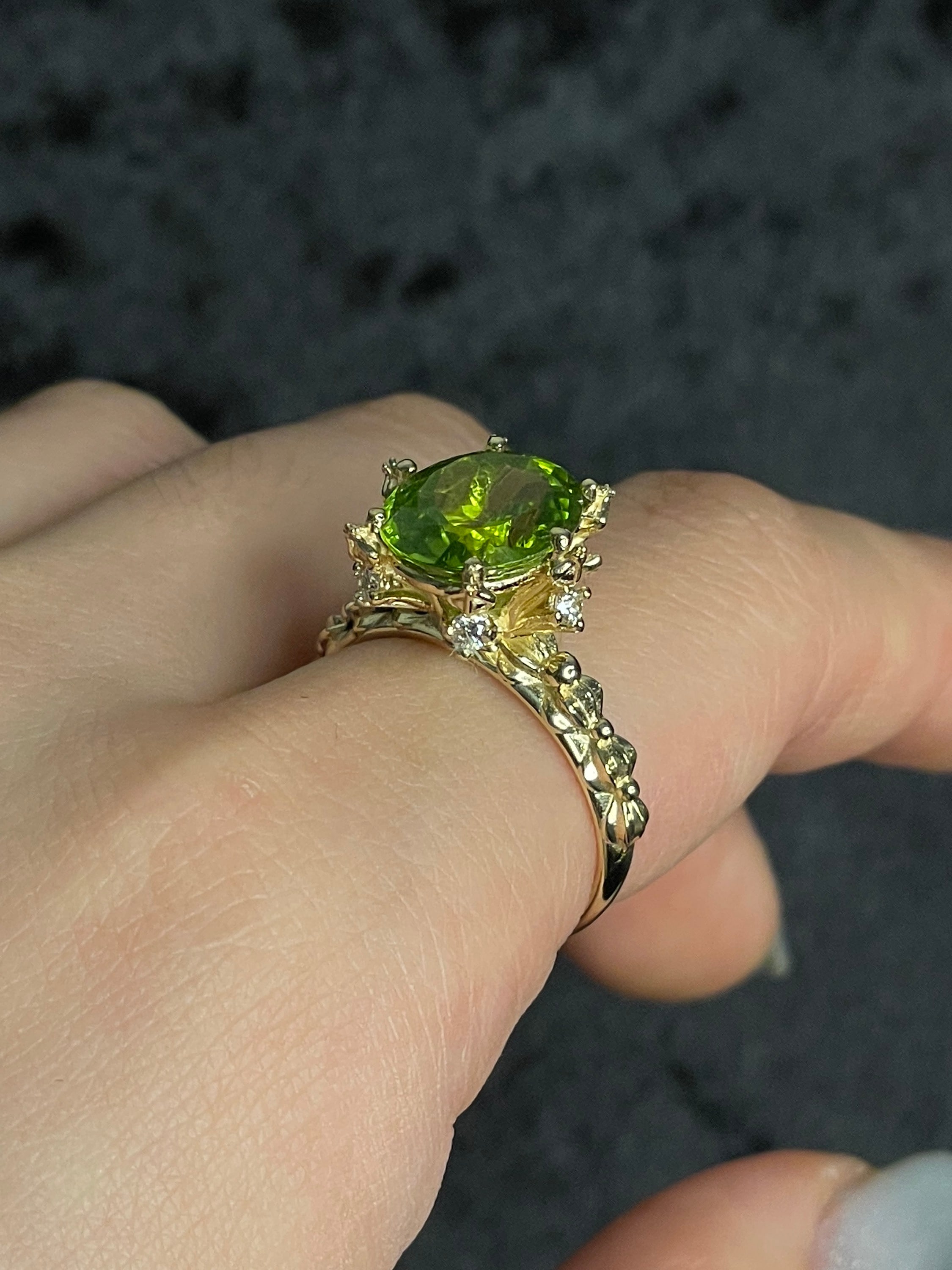Finished bespoke ring worn on the hand